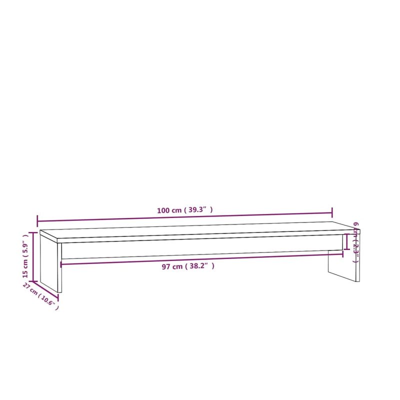Casa si Gradina - Mobilier - Comode si corpuri - Comode - Suport pentru monitor, 100x27x15 cm, lemn masiv de pin - Infinity.ro