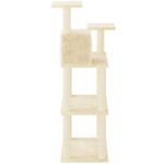 Petshop - Accesorii petshop - Jucarii animale - Ansambluri de joaca - Ansamblu pisici cu stalpi din funie de sisal, crem, 118,5 cm - Infinity.ro