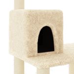 Petshop - Accesorii petshop - Jucarii animale - Ansambluri de joaca - Ansamblu pisici cu stalpi din funie de sisal, crem, 118,5 cm - Infinity.ro