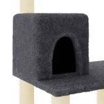 Petshop - Accesorii petshop - Jucarii animale - Ansambluri de joaca - Ansamblu pisici cu stalpi din funie de sisal, stalpi din funie sisal, gri inchis, 118,5 cm - Infinity.ro