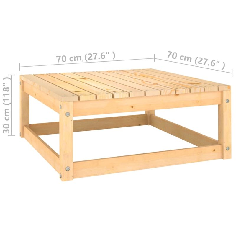 Casa si Gradina - Gradina si terasa - Mobilier exterior - Canapele si fotolii gradina - Canapea coltar de gradina cu perne, 2 piese, lemn masiv de pin, natural, model canapea de mijloc cu pernă de mijloc + suport pentru picioare - Infinity.ro