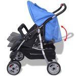 Jucarii, Copii si Bebe - Carucioare si articole de transport - Carucioare - Carucioare standard - Carucior dublu din otel, albastru si negru - Infinity.ro