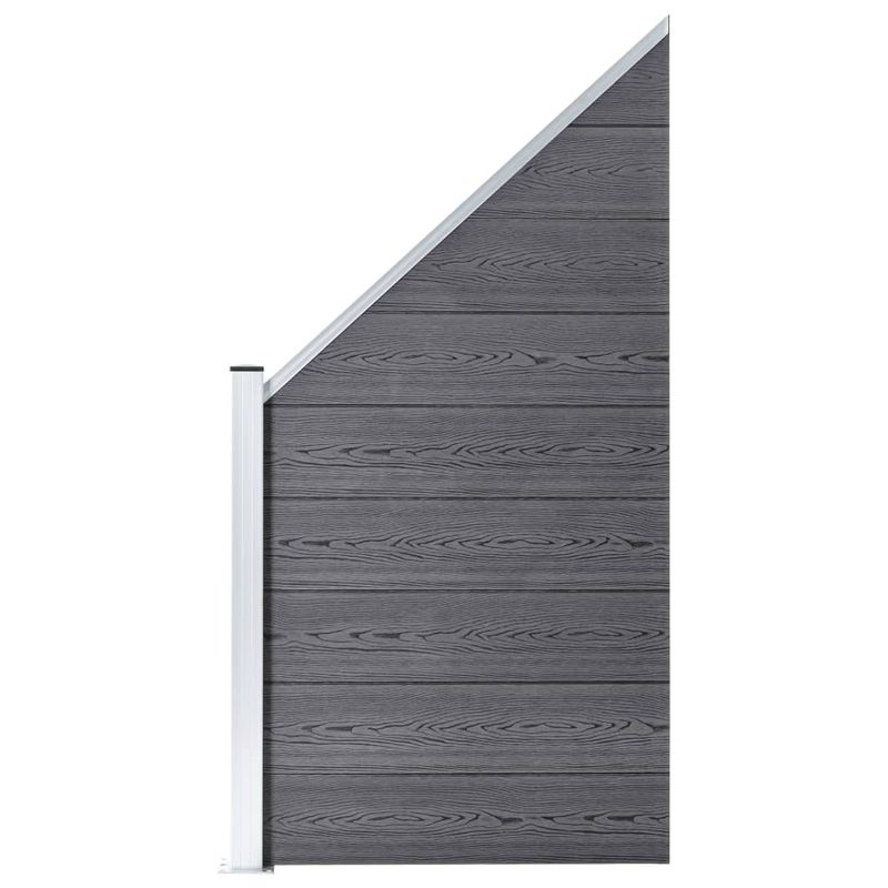 Casa si Gradina - Gradina si terasa - Garduri, panouri si accesorii - Gard de gradina, 1 patrat + 1 oblic, gri, 273x186 cm, WPC - Infinity.ro