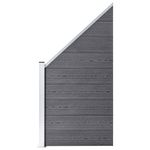 Casa si Gradina - Gradina si terasa - Garduri, panouri si accesorii - Gard de gradina, 1 patrat + 1 oblic, gri, 273x186 cm, WPC - Infinity.ro
