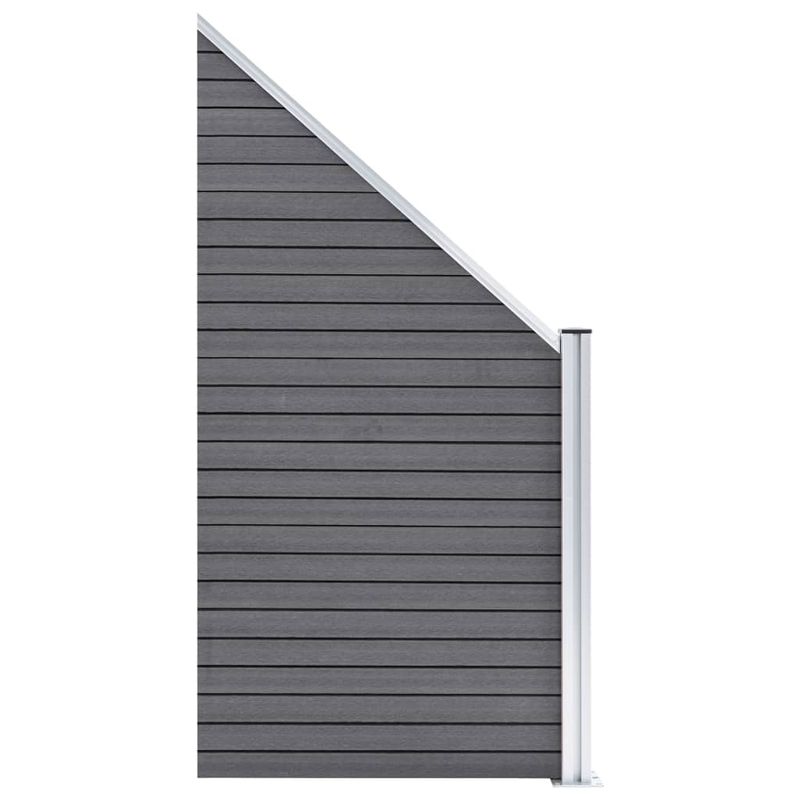 Casa si Gradina - Gradina si terasa - Garduri, panouri si accesorii - Gard de gradina, 1 patrat + 1 oblic, gri, 273x186 cm, WPC - Infinity.ro