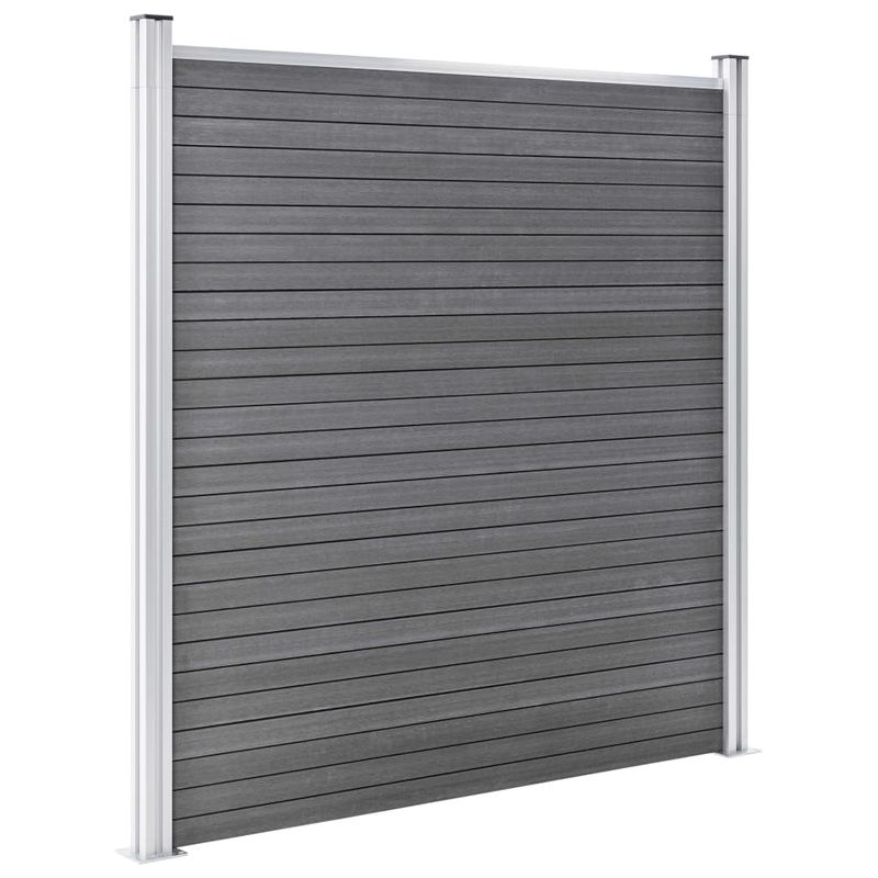 Casa si Gradina - Gradina si terasa - Garduri, panouri si accesorii - Gard de gradina, 1 patrat + 1 oblic, gri, 273x186 cm, WPC - Infinity.ro