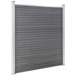 Casa si Gradina - Gradina si terasa - Garduri, panouri si accesorii - Gard de gradina, 1 patrat + 1 oblic, gri, 273x186 cm, WPC - Infinity.ro
