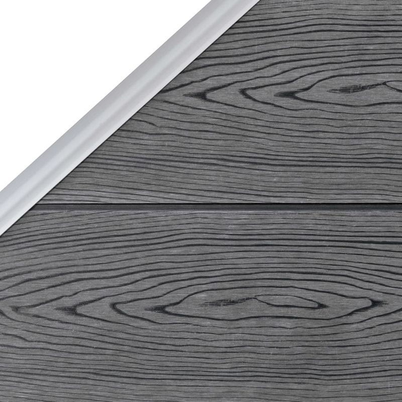 Casa si Gradina - Gradina si terasa - Garduri, panouri si accesorii - Gard de gradina, 1 patrat + 1 oblic, gri, 273x186 cm, WPC - Infinity.ro