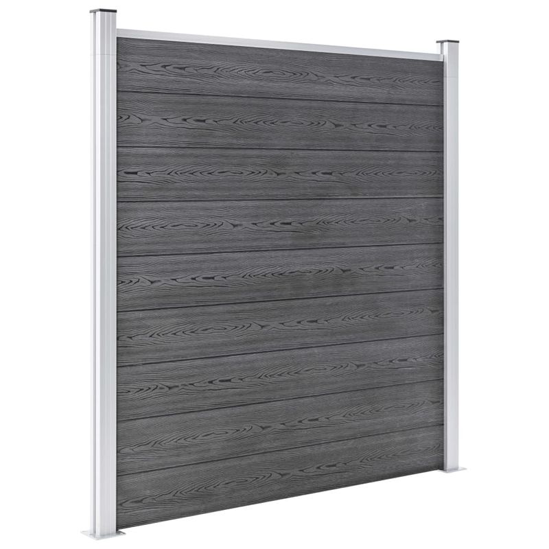 Casa si Gradina - Gradina si terasa - Garduri, panouri si accesorii - Gard de gradina, 1 patrat + 1 oblic, gri, 273x186 cm, WPC - Infinity.ro
