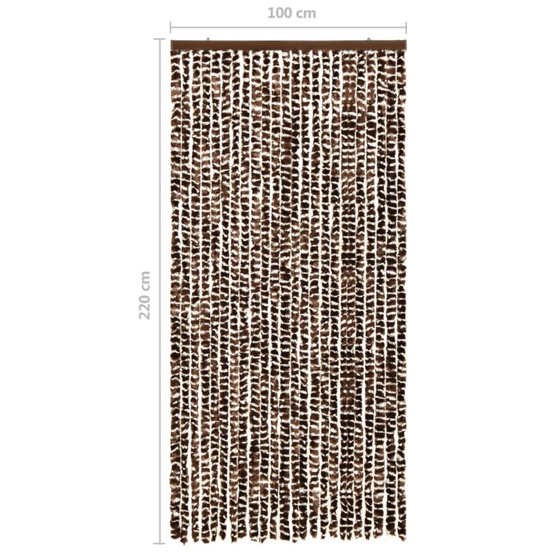 Casa si Gradina - Textile si covoare - Perdele si draperii - Perdele - Perdea pentru insecte, maro si alb, 100 x 220 cm, chenille - Infinity.ro