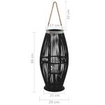 Casa si Gradina - Decoratiuni - Aromaterapie si lumanari - Suporturi lumanari - Suport de lumanari suspendat tip felinar, negru, 60 cm, bambus - Infinity.ro