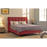 Casa si Gradina - Mobilier - Paturi si accesorii - Paturi - Pat Belmonde, 160 x 200 cm, tapitat catifea, burgundiu, somiera inclusa - Infinity.ro