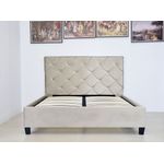 Casa si Gradina - Mobilier - Paturi si accesorii - Paturi - Pat Hypnotic, 160 x 200 cm, tapitat catifea bej, somiera inclusa - Infinity.ro