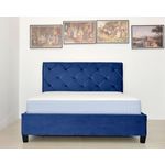 Casa si Gradina - Mobilier - Paturi si accesorii - Paturi - Pat Hypnotic, 180 x 200 cm, tapitat catifea albastru, somiera inclusa - Infinity.ro
