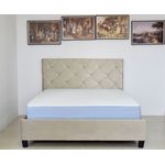 Casa si Gradina - Mobilier - Paturi si accesorii - Paturi - Pat Hypnotic, 160 x 200 cm, tapitat catifea bej, somiera inclusa - Infinity.ro