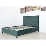 Casa si Gradina - Mobilier - Paturi si accesorii - Paturi - Pat Hypnotic, 160 x 200 cm, tapitat catifea verde, somiera inclusa - Infinity.ro