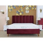 Casa si Gradina - Mobilier - Paturi si accesorii - Paturi - Pat Belmonde, 160 x 200 cm, tapitat catifea, burgundiu, somiera inclusa - Infinity.ro