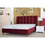 Casa si Gradina - Mobilier - Paturi si accesorii - Paturi - Pat Belmonde, 160 x 200 cm, tapitat catifea, burgundiu, somiera inclusa - Infinity.ro