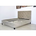 Casa si Gradina - Mobilier - Paturi si accesorii - Paturi - Pat Hypnotic, 160 x 200 cm, tapitat catifea bej, somiera inclusa - Infinity.ro