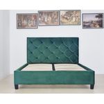 Casa si Gradina - Mobilier - Paturi si accesorii - Paturi - Pat Hypnotic, 160 x 200 cm, tapitat catifea verde, somiera inclusa - Infinity.ro