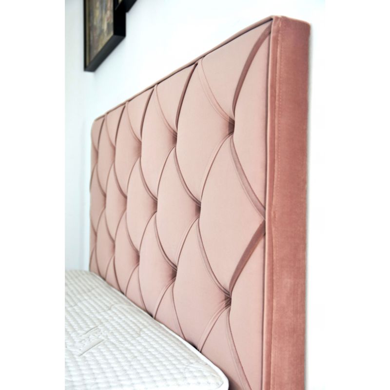 Casa si Gradina - Mobilier - Paturi si accesorii - Paturi - Pat Hypnotic, 180 x 200 cm, tapitat catifea roz, somiera inclusa - Infinity.ro