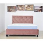 Casa si Gradina - Mobilier - Paturi si accesorii - Paturi - Pat Hypnotic, 180 x 200 cm, tapitat catifea roz, somiera inclusa - Infinity.ro