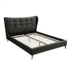 Casa si Gradina - Mobilier - Paturi si accesorii - Paturi - Pat Almera, 160 x 200 cm, tapitat catifea gri, somiera inclusa - Infinity.ro