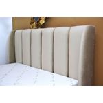 Casa si Gradina - Mobilier - Paturi si accesorii - Paturi - Pat Belmonde, 160 x 200 cm, tapitat catifea bej, somiera inclusa - Infinity.ro