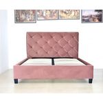 Casa si Gradina - Mobilier - Paturi si accesorii - Paturi - Pat Hypnotic, 160 x 200 cm, tapitat catifea roz, somiera inclusa - Infinity.ro