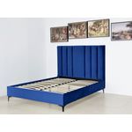 Casa si Gradina - Mobilier - Paturi si accesorii - Paturi - Pat Deja Vu, 180 x 200 cm, tapitat catifea albastru, somiera inclusa - Infinity.ro