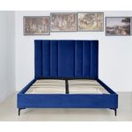 Casa si Gradina - Mobilier - Paturi si accesorii - Paturi - Pat Deja Vu, 180 x 200 cm, tapitat catifea albastru, somiera inclusa - Infinity.ro