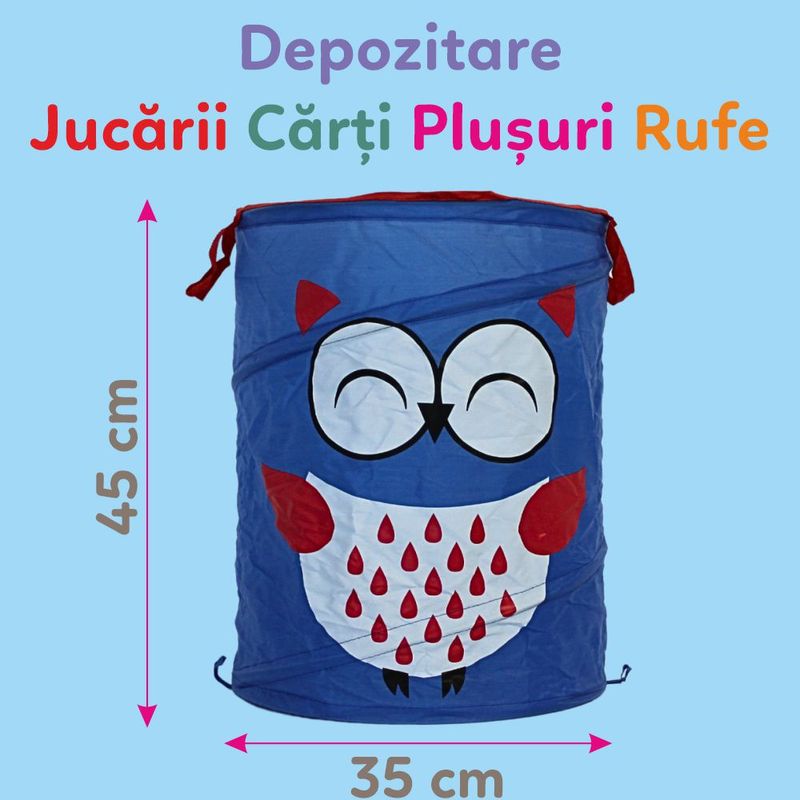 Casa si Gradina - Mobilier - Organizare si depozitare - Cutii depozitare - Cos depozitare multifunctional model bufnita - Infinity.ro