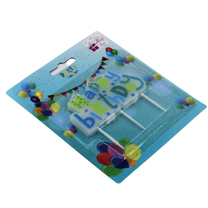 Casa si Gradina - Decoratiuni - Decoratiuni petrecere - Accesorii pentru petrecere - Lumanare party Happy Birthday Blue - Infinity.ro