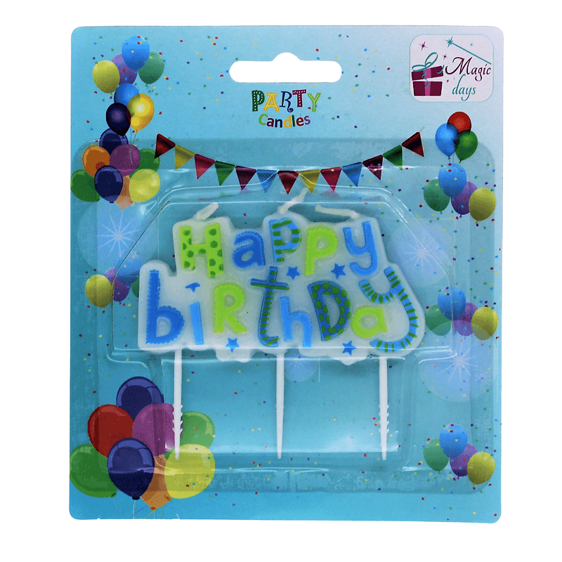 Casa si Gradina - Decoratiuni - Decoratiuni petrecere - Accesorii pentru petrecere - Lumanare party Happy Birthday Blue - Infinity.ro