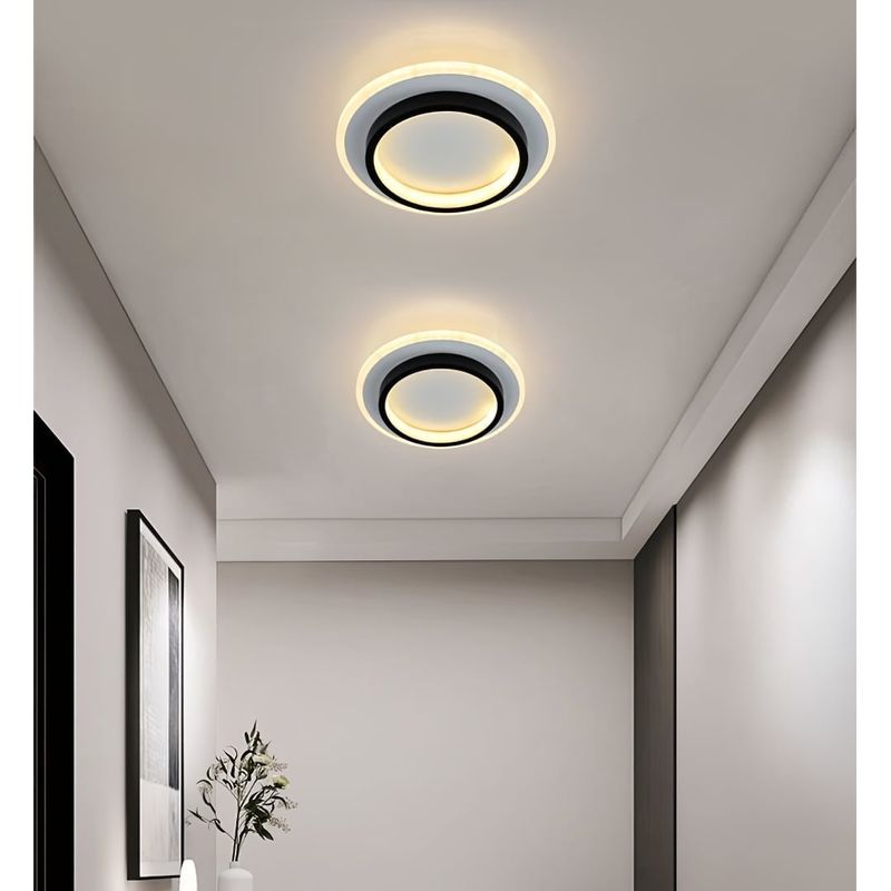 Casa si Gradina - Corpuri si surse de iluminat - Plafoniere, aplice si spoturi - Plafoniera Celyus LuminiLux, Alb + Negru, 24 x 24 cm, Metal - Infinity.ro