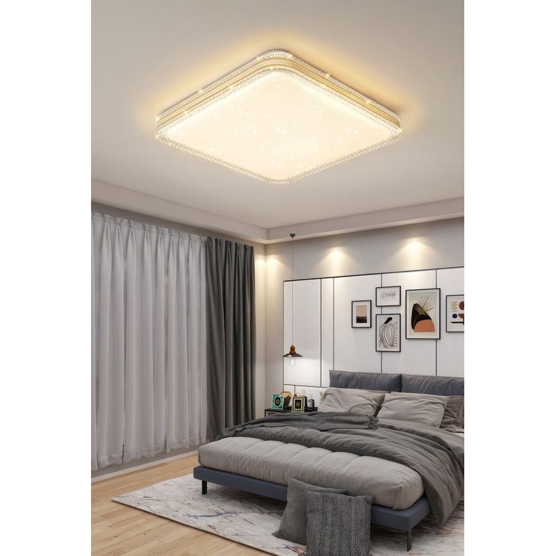 Casa si Gradina - Corpuri si surse de iluminat - Plafoniere, aplice si spoturi - Plafoniera Lucyus, LuminiLux, Alb, 40 cm, Metal + Acril, LED - Infinity.ro