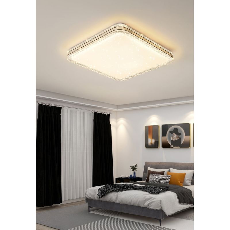 Casa si Gradina - Corpuri si surse de iluminat - Plafoniere, aplice si spoturi - Plafoniera Lucyus, LuminiLux, Alb, 40 cm, Metal + Acril, LED - Infinity.ro