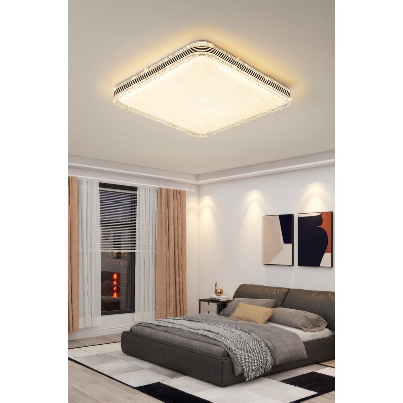 Casa si Gradina - Corpuri si surse de iluminat - Plafoniere, aplice si spoturi - Plafoniera Lucyus, LuminiLux, Alb, 40 cm, Metal + Acril, LED - Infinity.ro