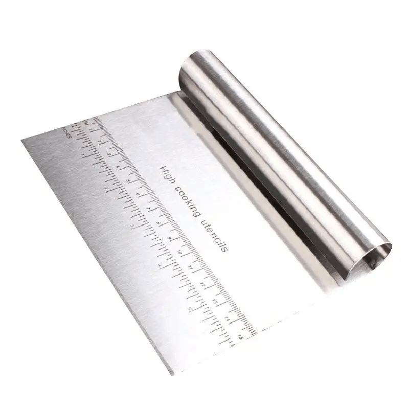 Casa si Gradina - Bucatarie si vesela - Ustensile bucatarie - Ustensile ornare prajituri - Cutit/Racleta  pentru Taiat Aluat Feliere Alimente Ornare Tort sau Prajituri Gradat Glixicom Inox 15 x 13 cm - Infinity.ro
