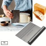 Casa si Gradina - Bucatarie si vesela - Ustensile bucatarie - Ustensile ornare prajituri - Cutit/Racleta  pentru Taiat Aluat Feliere Alimente Ornare Tort sau Prajituri Gradat Glixicom Inox 15 x 13 cm - Infinity.ro