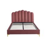 Casa si Gradina - Mobilier - Paturi si accesorii - Paturi - Pat Cloud, 180 x 200 cm, tapitat catifea roz, somiera inclusa - Infinity.ro