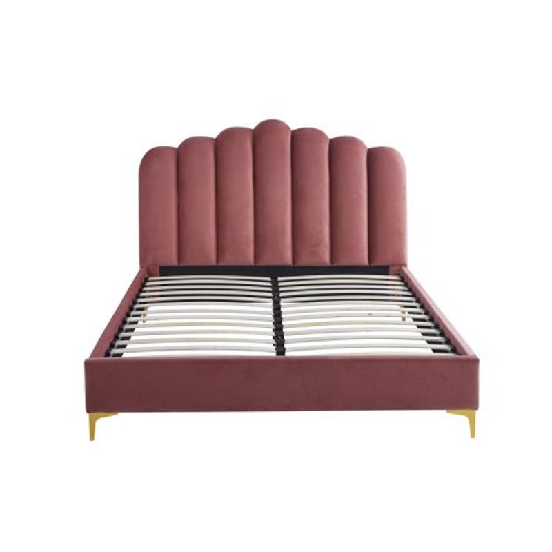 Casa si Gradina - Mobilier - Paturi si accesorii - Paturi - Pat Cloud, 180 x 200 cm, tapitat catifea roz, somiera inclusa - Infinity.ro