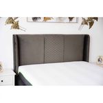 Casa si Gradina - Mobilier - Paturi si accesorii - Paturi - Pat Oslo, 160 x 200 cm, tapitat catifea gri, somiera inclusa - Infinity.ro