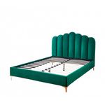 Casa si Gradina - Mobilier - Paturi si accesorii - Paturi - Pat Cloud, 160 x 200 cm, tapitat catifea verde, somiera inclusa - Infinity.ro