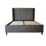 Casa si Gradina - Mobilier - Paturi si accesorii - Paturi - Pat Oslo, 160 x 200 cm, tapitat catifea gri, somiera inclusa - Infinity.ro