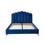 Casa si Gradina - Mobilier - Paturi si accesorii - Paturi - Pat Cloud, 180 x 200 cm, tapitat catifea albastru, somiera inclusa - Infinity.ro
