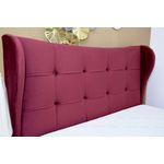 Casa si Gradina - Mobilier - Paturi si accesorii - Paturi - Pat Almera, 160 x 200 cm, tapitat catifea, burgundiu, somiera inclusa - Infinity.ro