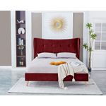 Casa si Gradina - Mobilier - Paturi si accesorii - Paturi - Pat Almera, 160 x 200 cm, tapitat catifea, burgundiu, somiera inclusa - Infinity.ro