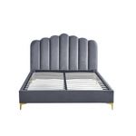 Casa si Gradina - Mobilier - Paturi si accesorii - Paturi - Pat Cloud, 180 x 200 cm, tapitat catifea gri, somiera inclusa - Infinity.ro