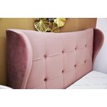Casa si Gradina - Mobilier - Paturi si accesorii - Paturi - Pat Almera, 180 x 200 cm, tapitat catifea roz, somiera inclusa - Infinity.ro